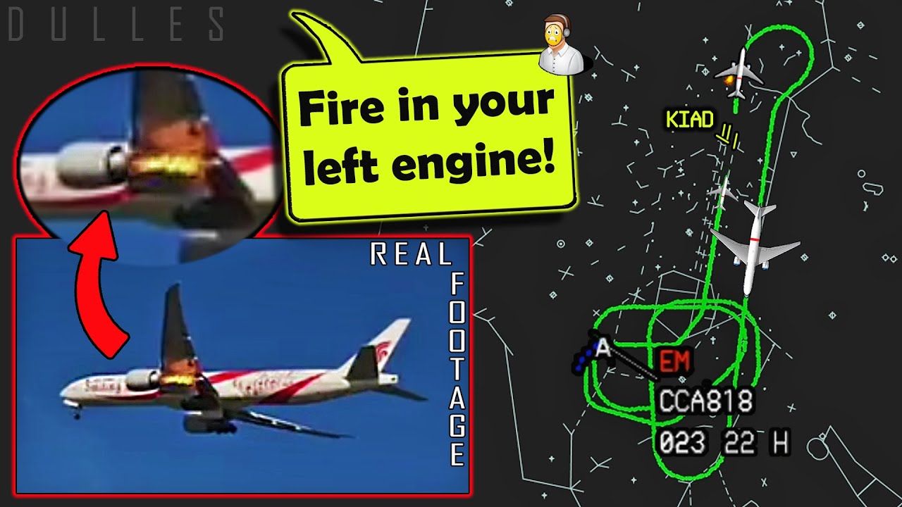 Air China has LEFT ENGINE FIRE ON TAKEOFF from Dulles!