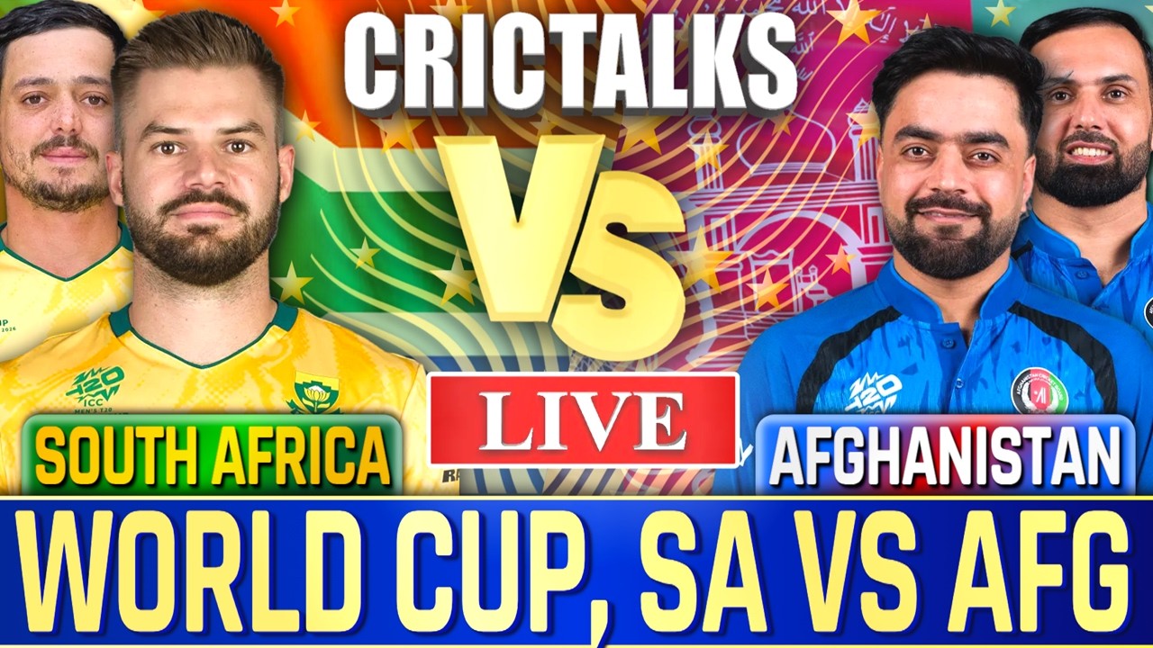 🔴 Live: SA v AFG, World Cup, Cricket Live Match Today Scores & Commentary, Last 8 Overs