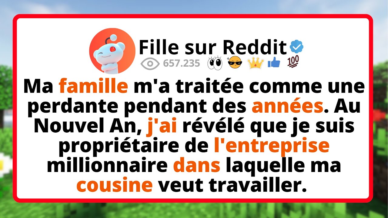 Ma FAMILLE m'a trait&eacute;e comme une perdante PENDANT des ann&eacute;es. Au Nouvel An, j'ai R&Eacute;V&Eacute;L&Eacute; que je...