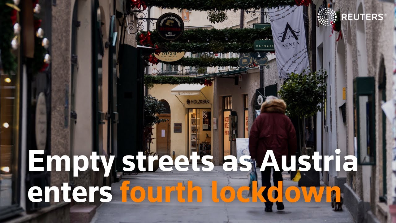 Empty streets as Austria enters fourth lockdown