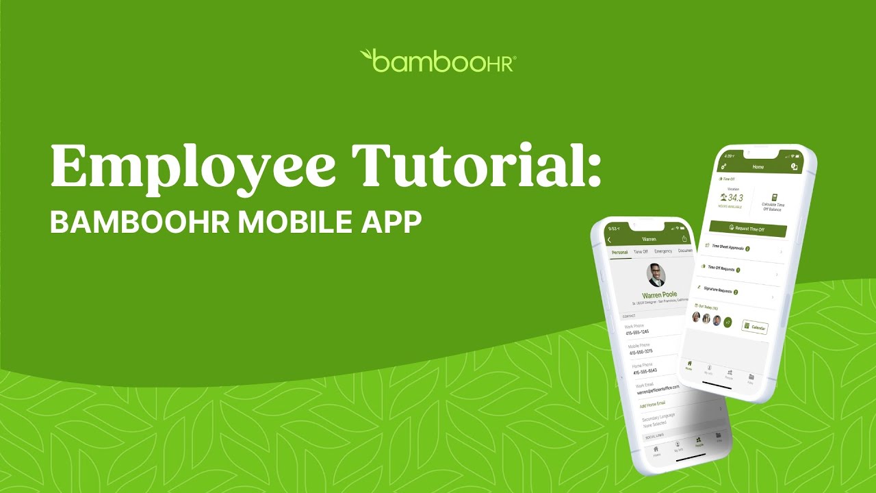 Учебное пособие для сотрудников: мобильное приложение BambooHR | BambooHR