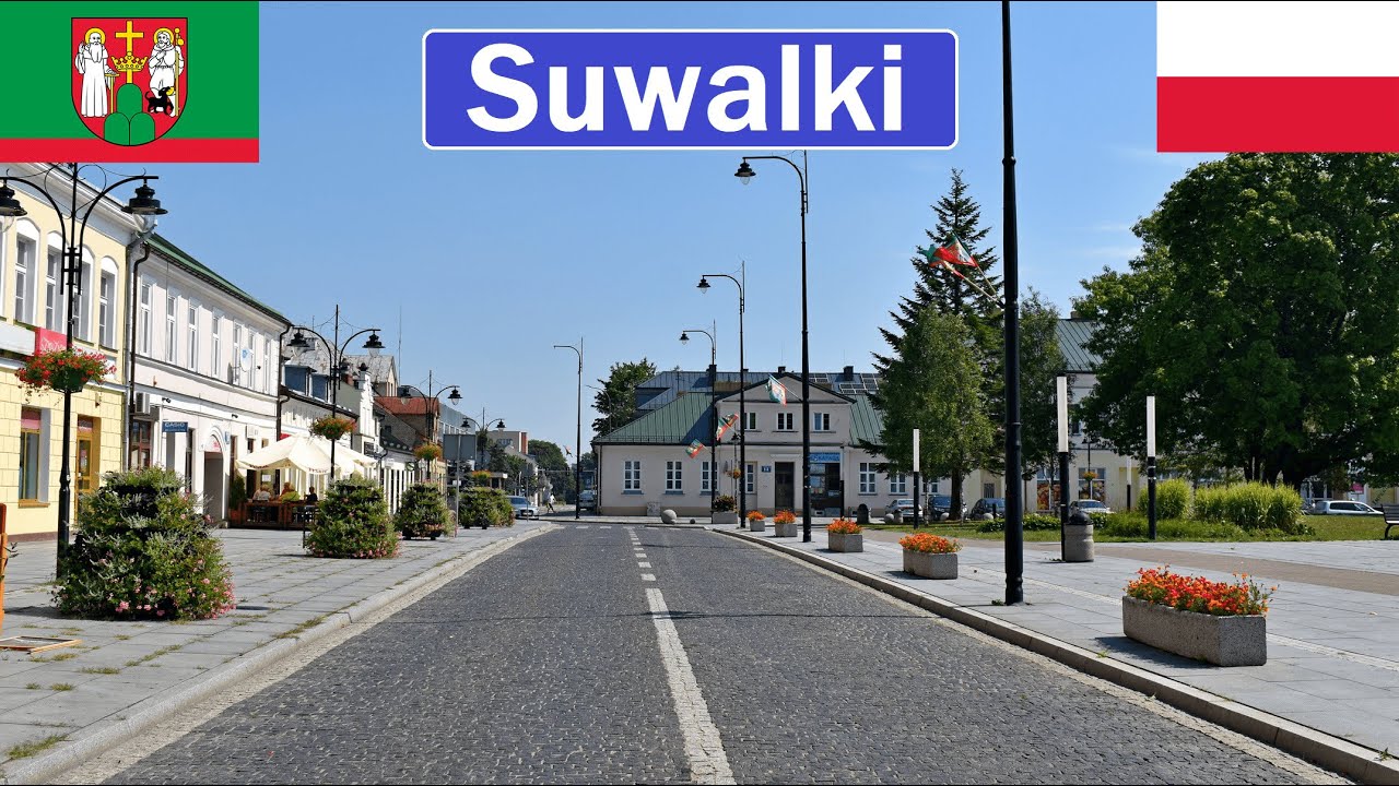 Poland, Suwalki walking in old town [4K]