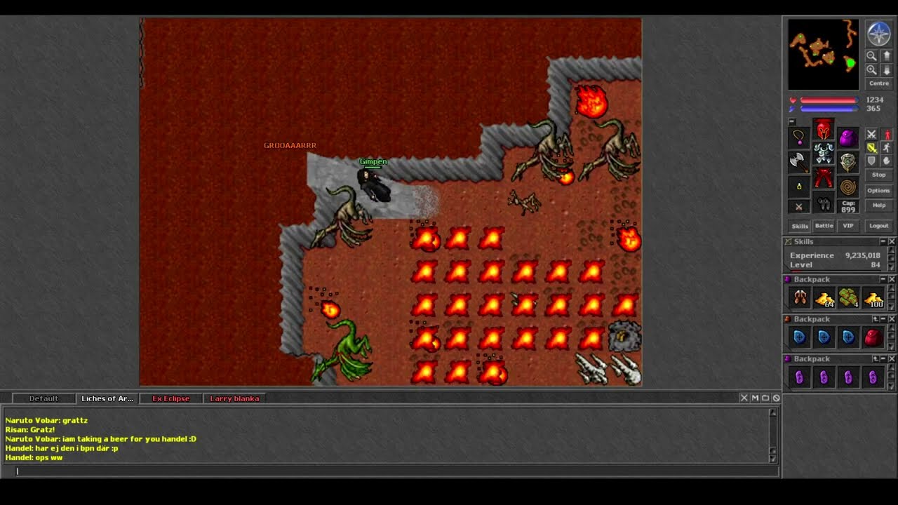 Old Tibia - EK 84 exploring D-lair(Venore)/POH - Gimpen (7.4 Lunara 2005)