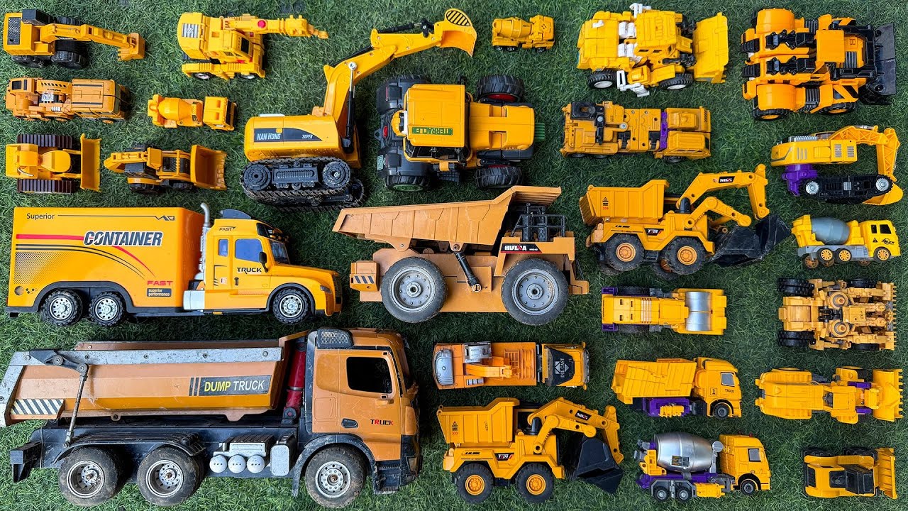 Transformers Construction off Mud Road Accident: Excavator, Police, Tractor, Truck, Boat, Bumblebee