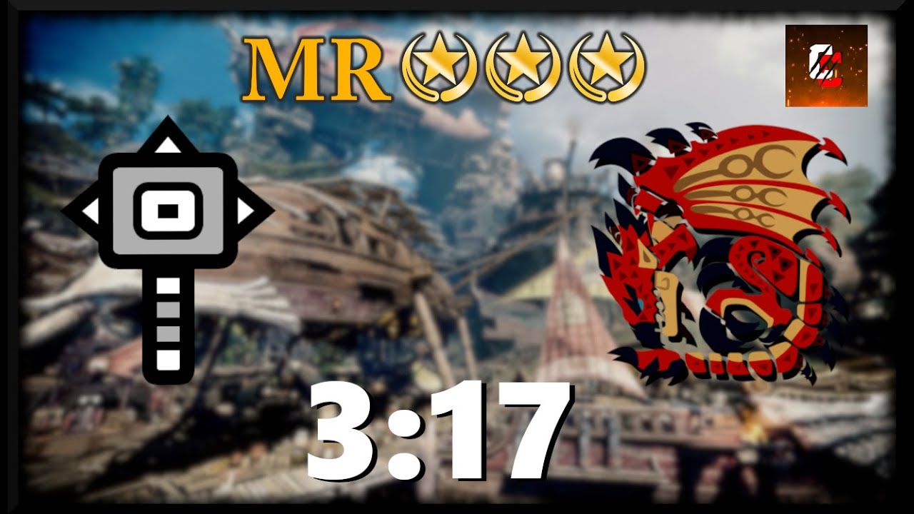 MHW: Iceborne (PC) - MR3★ Rathalos Solo (Hammer) - 3:17 - TA Rules