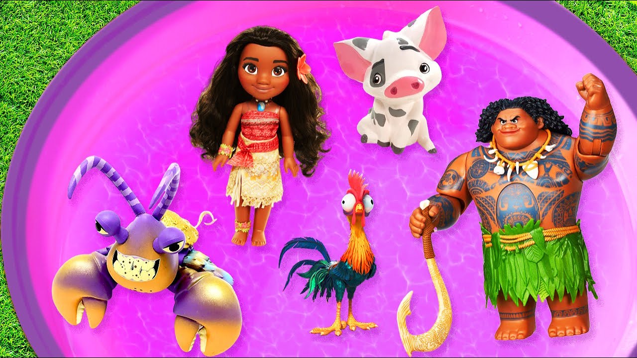 Moana characters with HeiHei Pua and Maui for kids l Toys Mania | Toddlers Favorite