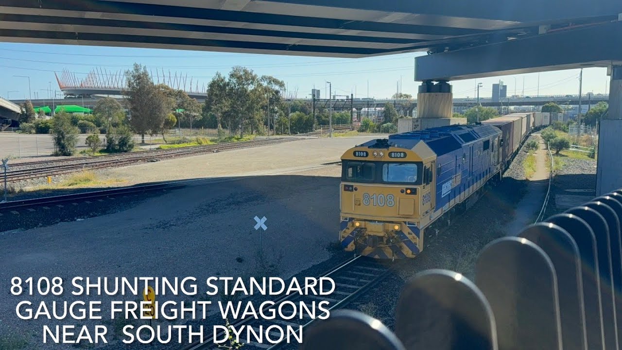 8108 Shunting Standard Gauge Freight Wagons Near South Dynon