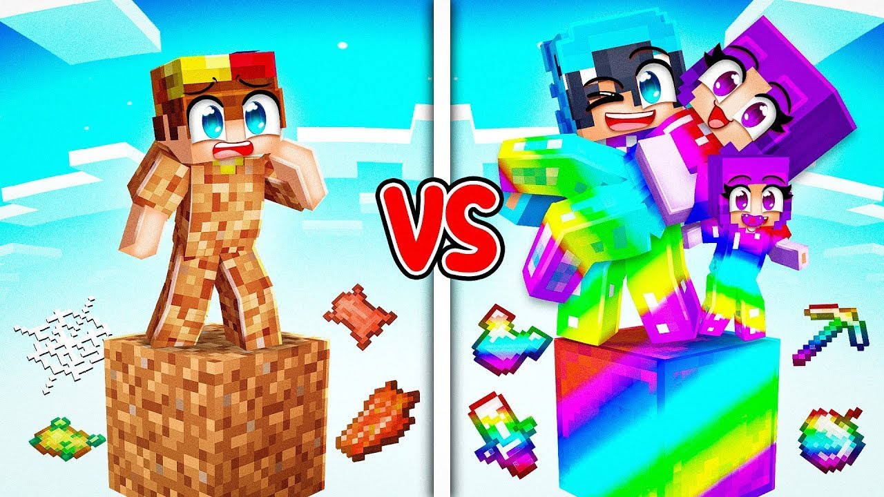 Minecraft NOOB DIRT vs RAINBOW PRO One Block Ailesi!
