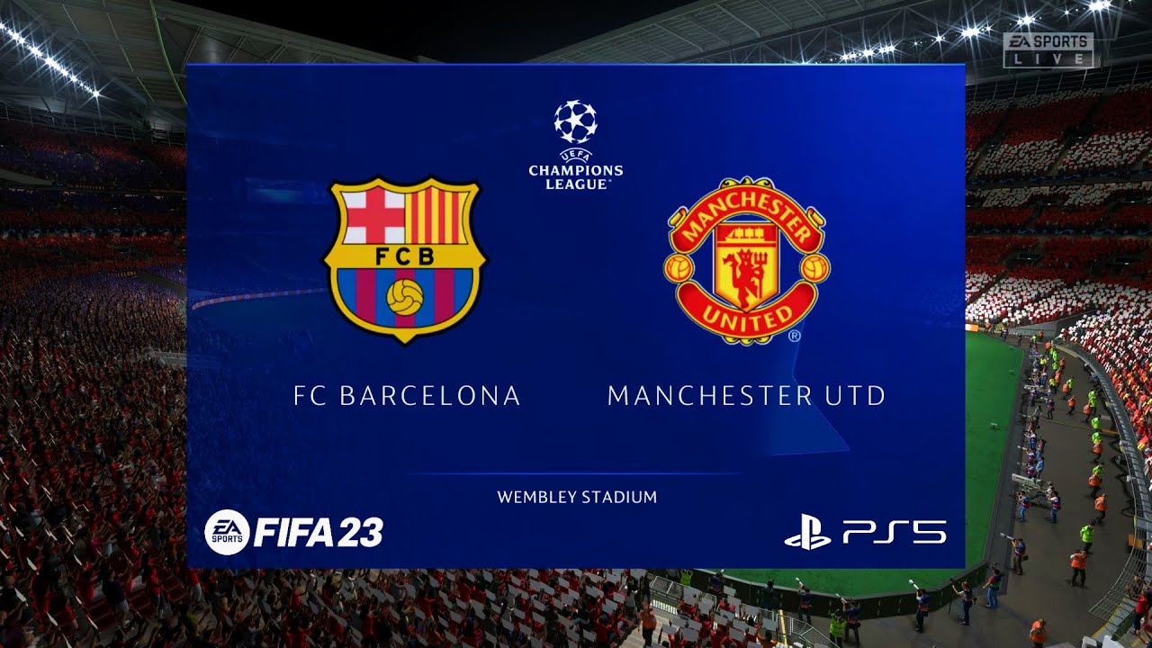 FIFA 23 - FC Barcelona vs Manchester United - UCL Final - gameplay ps5 español latino