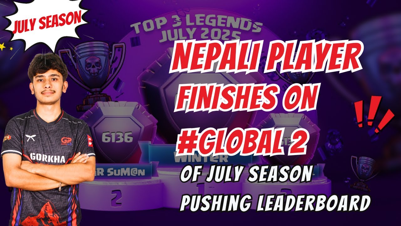 GR⚡️Sum@N⚡️ becomes #Global2 player in July Leaderboard | Nepali player in Global Leaderboard |
