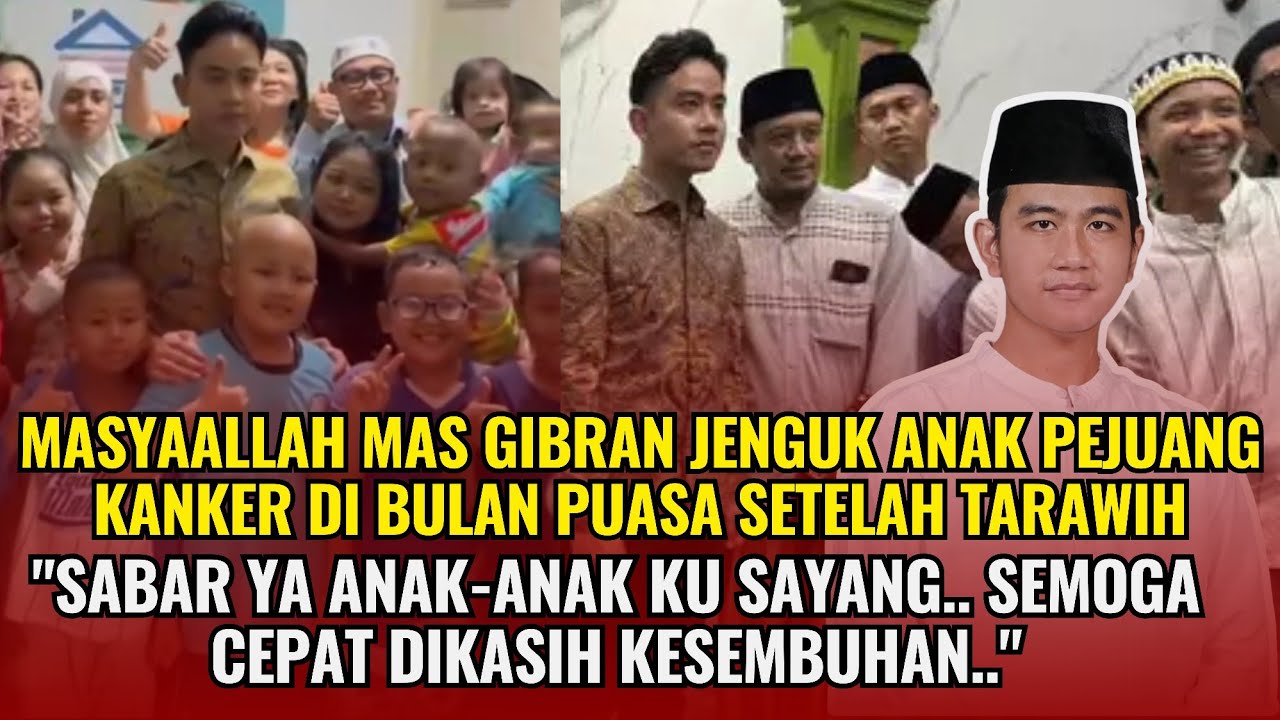 Masyaallah ❤ Semalam Mas Gibran jenguk anak pejuang Kanker setelah sholat Tarawih, Terharu 🥺