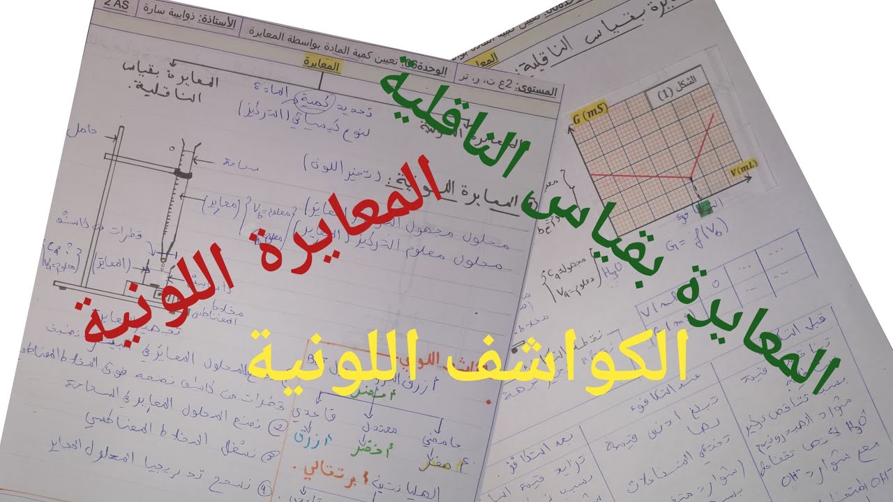 المعايرة اللونية والمعايرة بقياس الناقلية سنة ثانية ثانوي