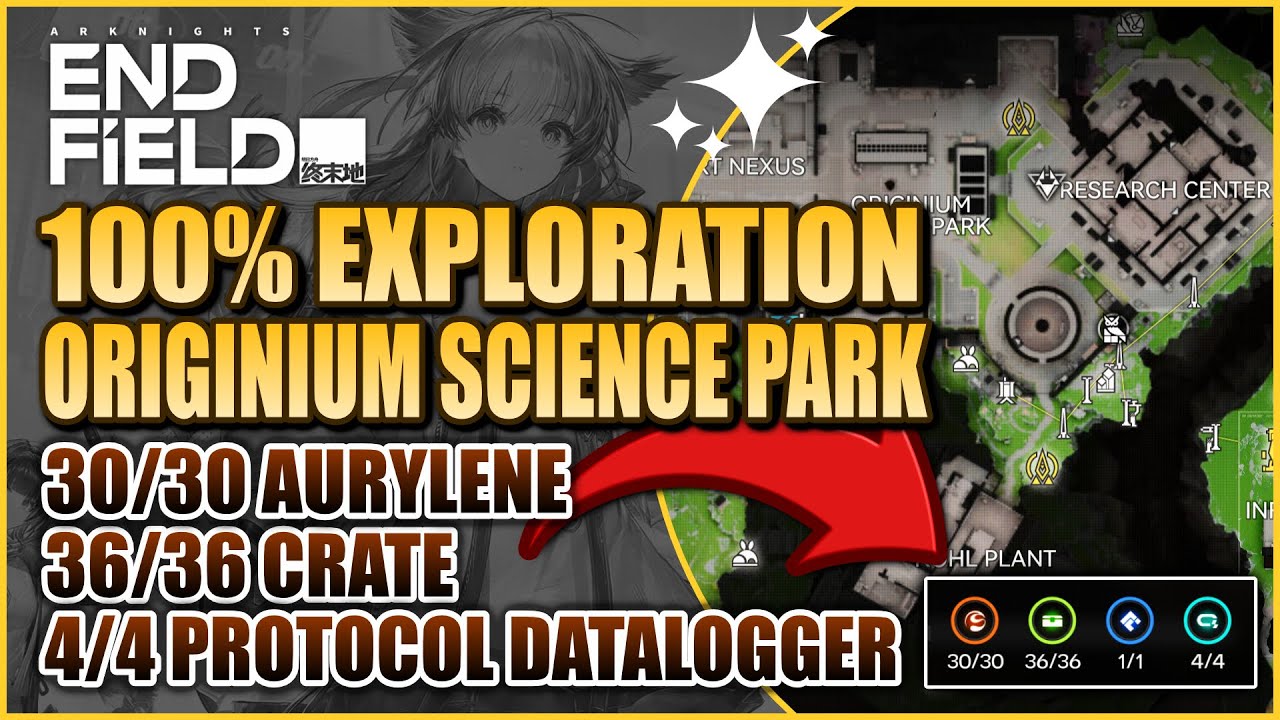 Originium Science Park 100% Exploration Guide | All Crates, Aurylene & Protocol Dataloggers