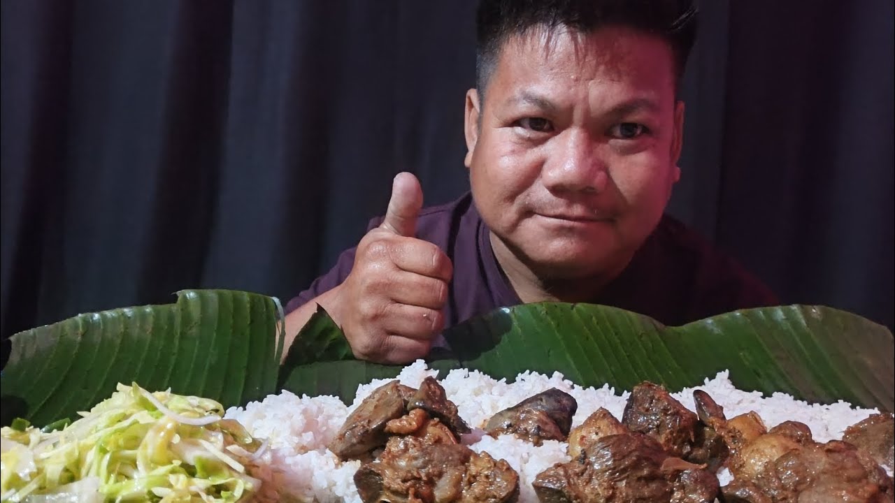 Kalagi pakra mukbang with spicy gravy and with salad 🥗