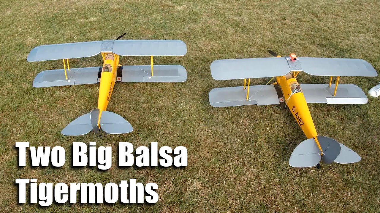 Two HobbyKing 1.4m Balsa Tigermoths