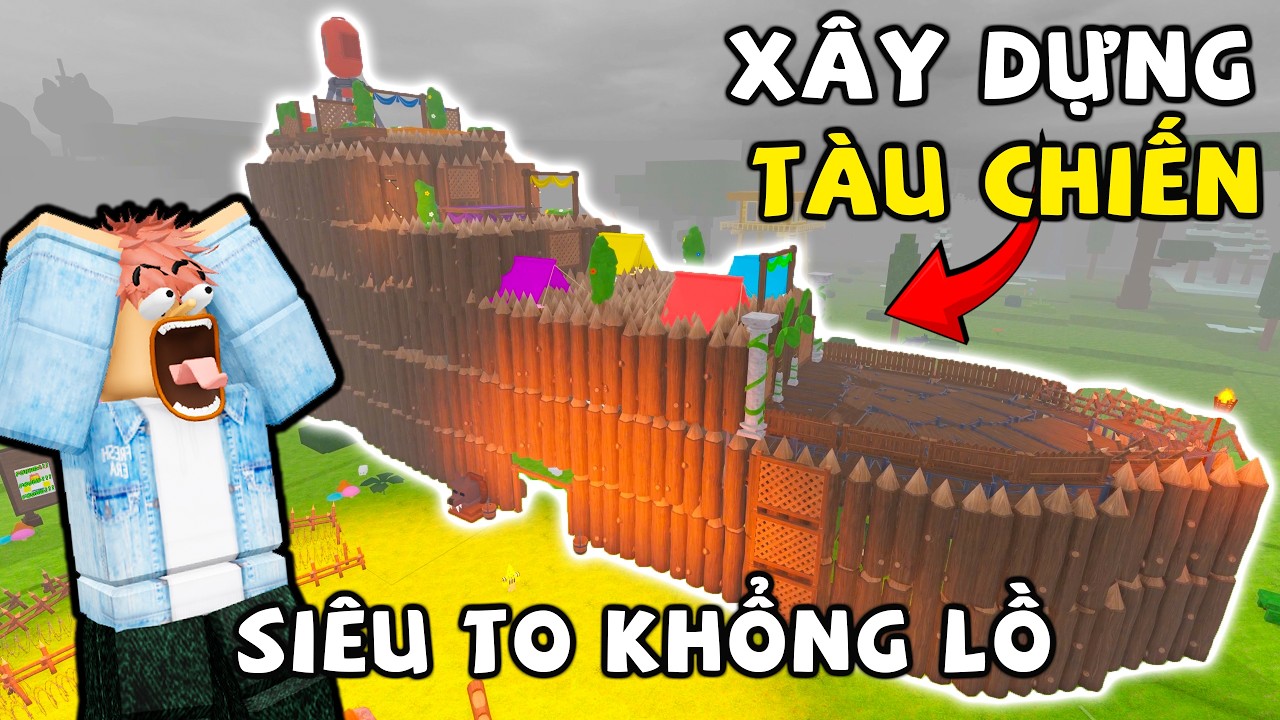 X&Acirc;Y DỰNG T&Agrave;U CHIẾN SI&Ecirc;U TO KHỔNG LỒ trong 99 NIGHTS IN THE FOREST ROBLOX