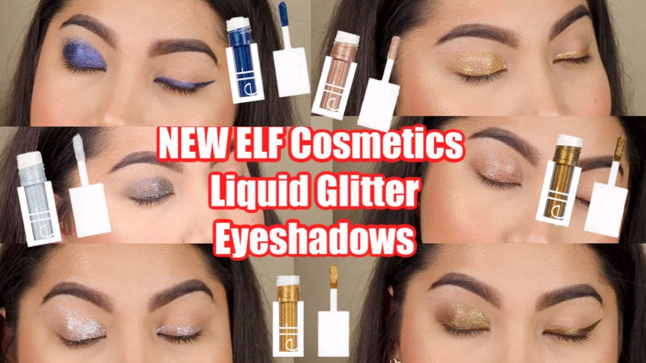 NEW | ELF Cosmetics Liquid Glitter Eyeshadows | EYE SWATCHES