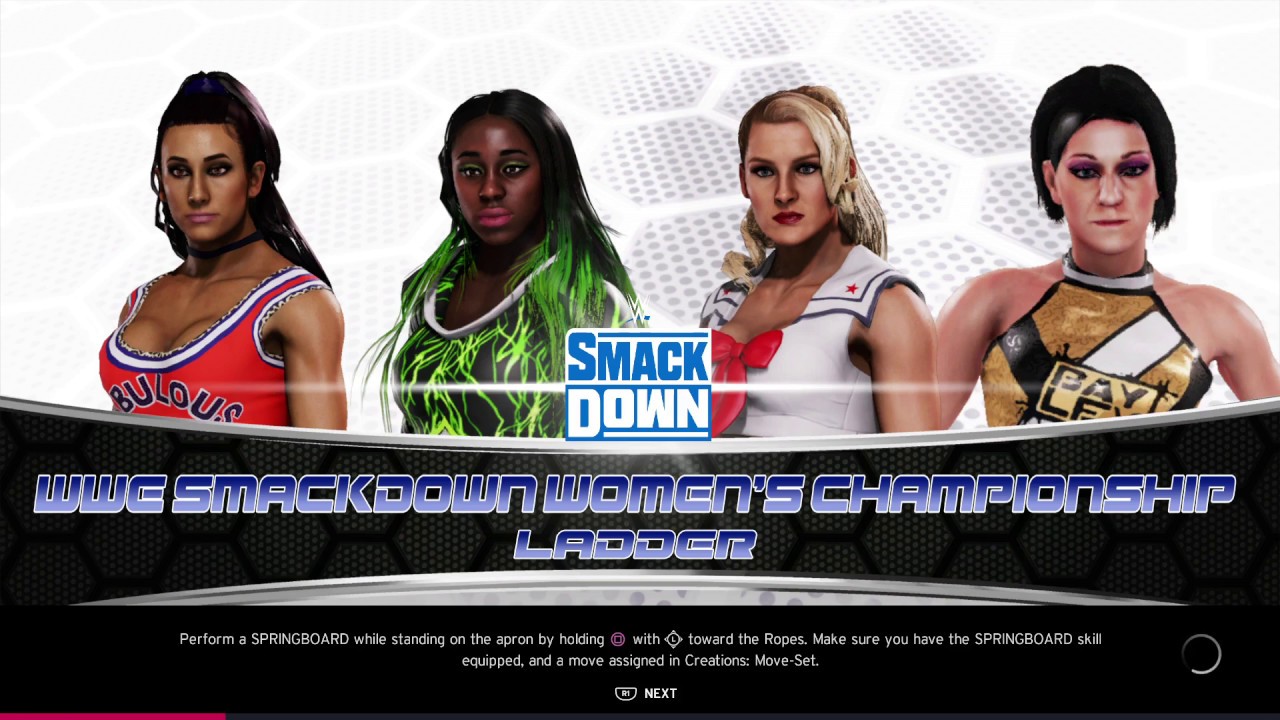 WWE 2K20 Bayley VS Lacey,Carmella,Naomi Fatal 4-Way Ladder Match WWE Smackdown Women's Title