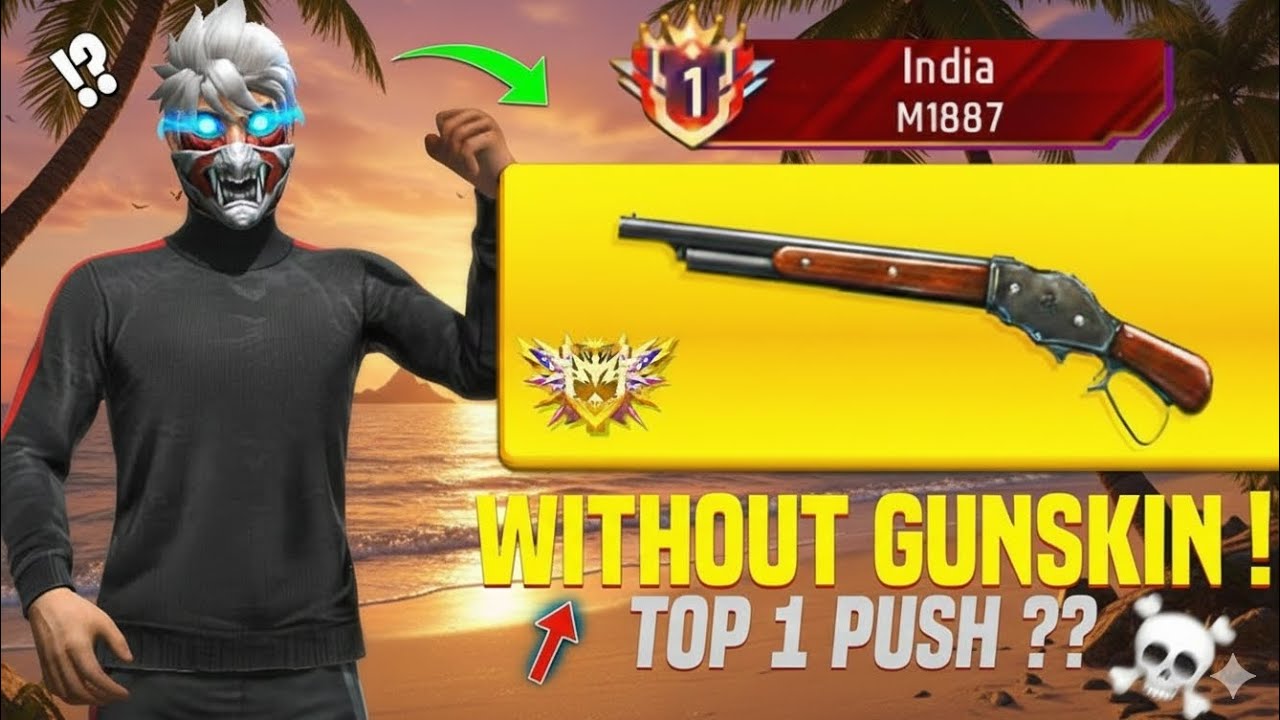Finally M1887 Top 1 pushing Title in India 🇮🇳 Br ranked gameplay !! 💀 