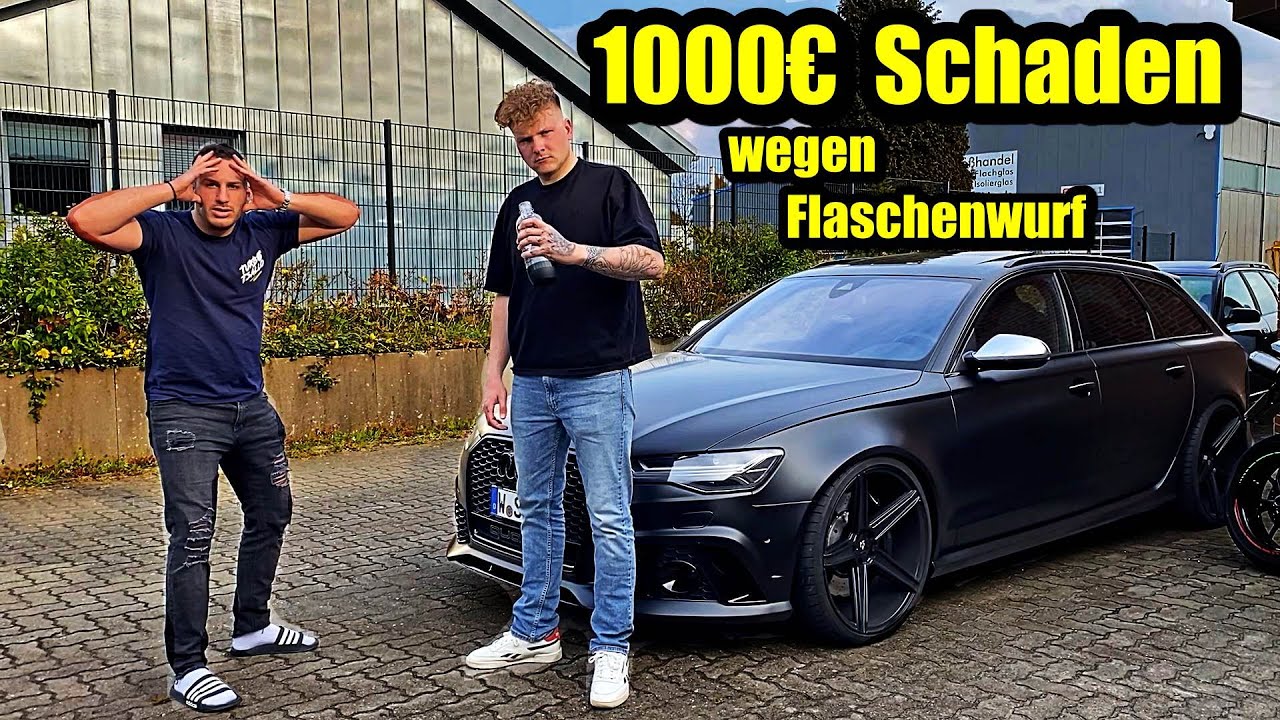 Alkoholisierter YouTuber Hagen wirft Flasche auf meinen Audi RS6