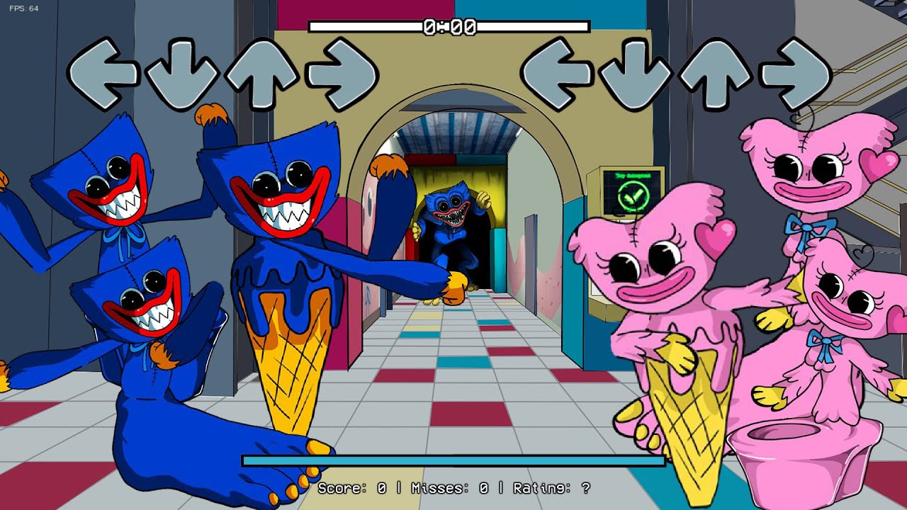 Huggy Wuggy Vs Kissy Missy (Ice Cream Mod ALL Phase Characters) // FNF New Mod x Poppy Playtime