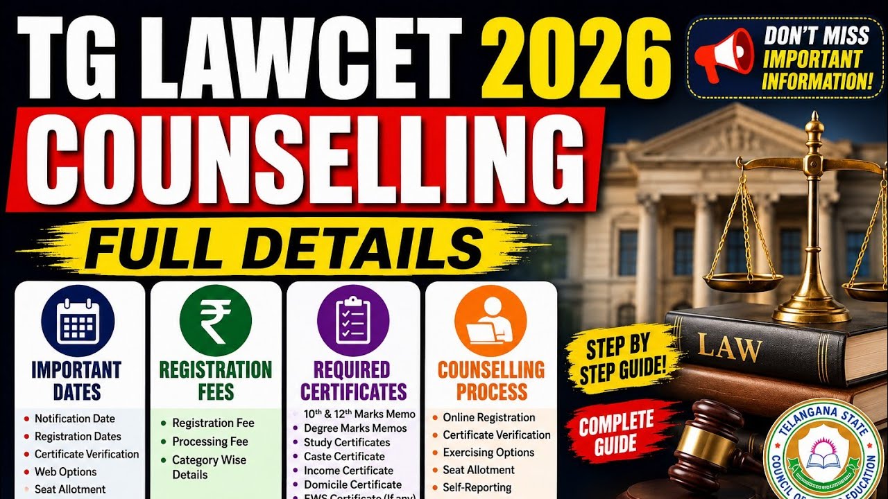 TG LAWCET Counselling Required Certificates || TG LAWCET 2026 Counselling Dates || TG LAWCET Fees