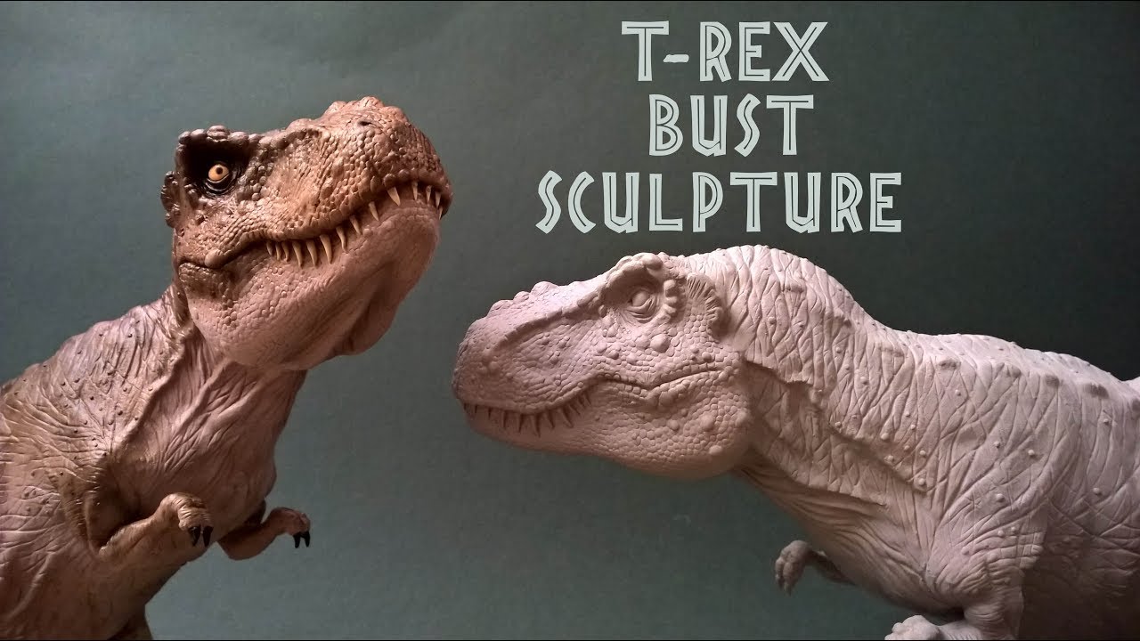 T-REX POLYMER CLAY BUST SCULPTURE