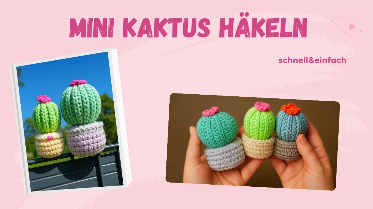 Mini Kaktus häkeln 🌵 für Anfänger #häkeln #crochet #tutorial