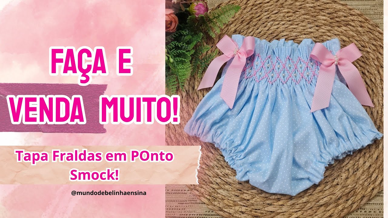 Como fazer tapa fraldas com Ponto Smock