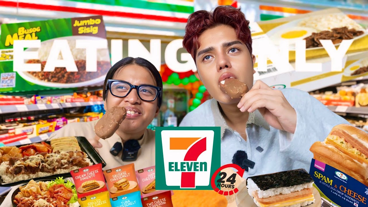 EATING ONLY 7/11 FOODS FOR 24 HOURS | Jadh
