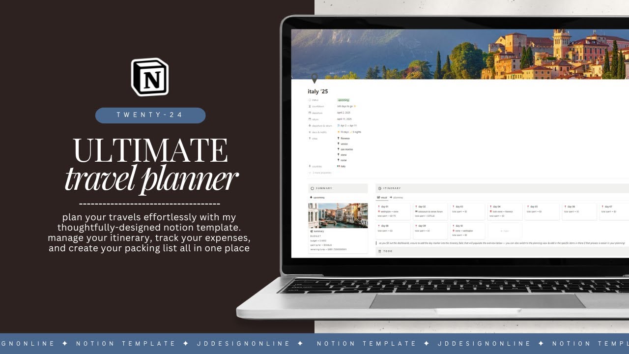 ✈️ how to use my travel hub notion template ⭐ full vacation holiday  planning walkthrough & tutorial