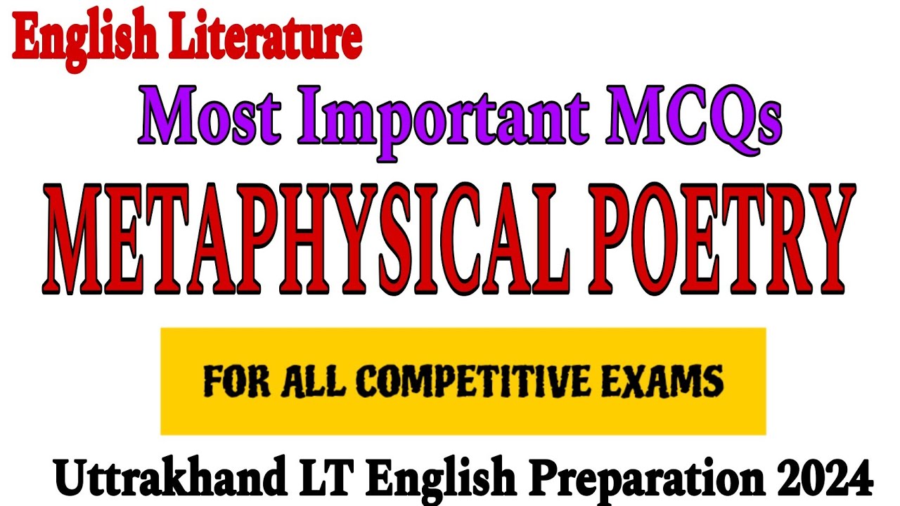 metaphysical poetry mcq | metaphysical poets mcq|metaphysical school of poetry in english literature
