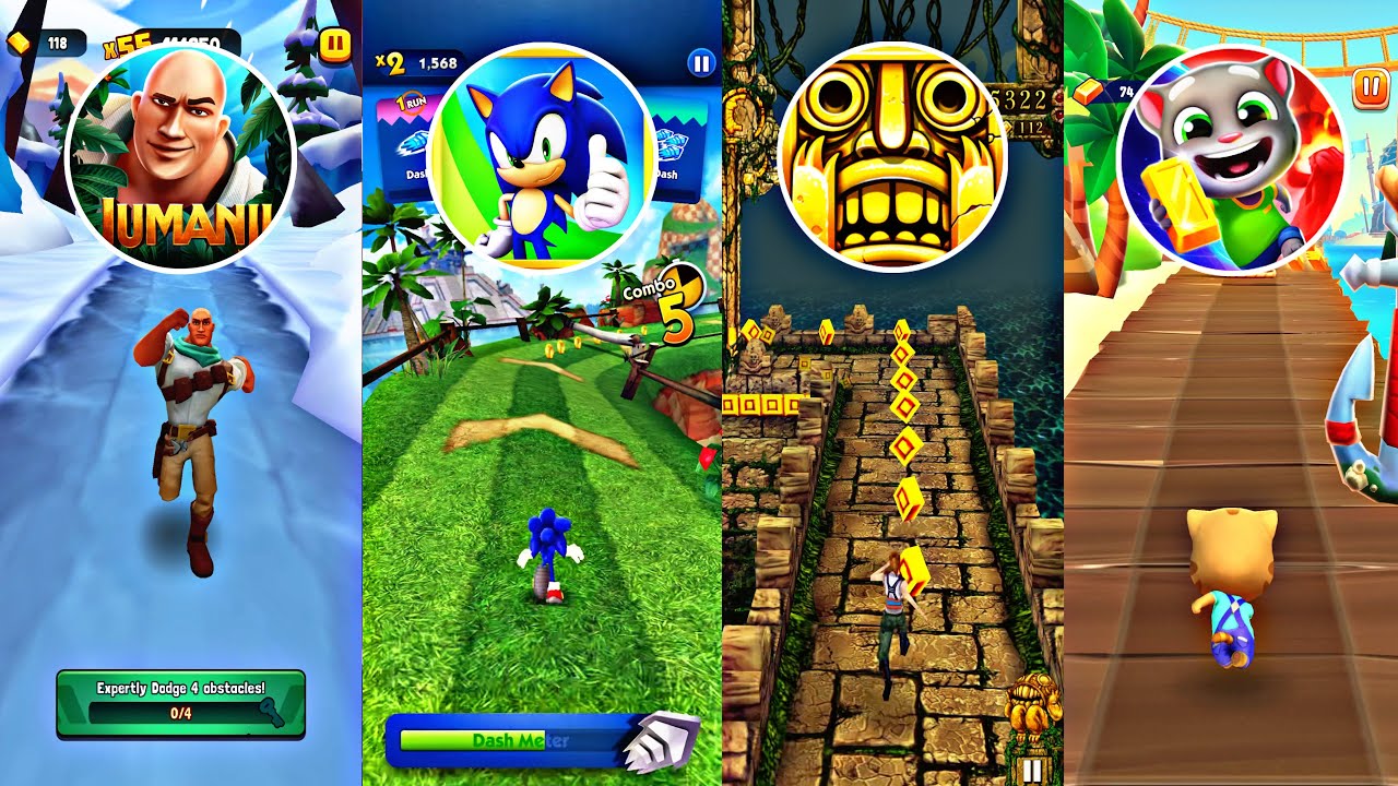Jumanji 🆚 Sonic Dash 🆚 Temple Run 🆚 Tom Time Rush 
