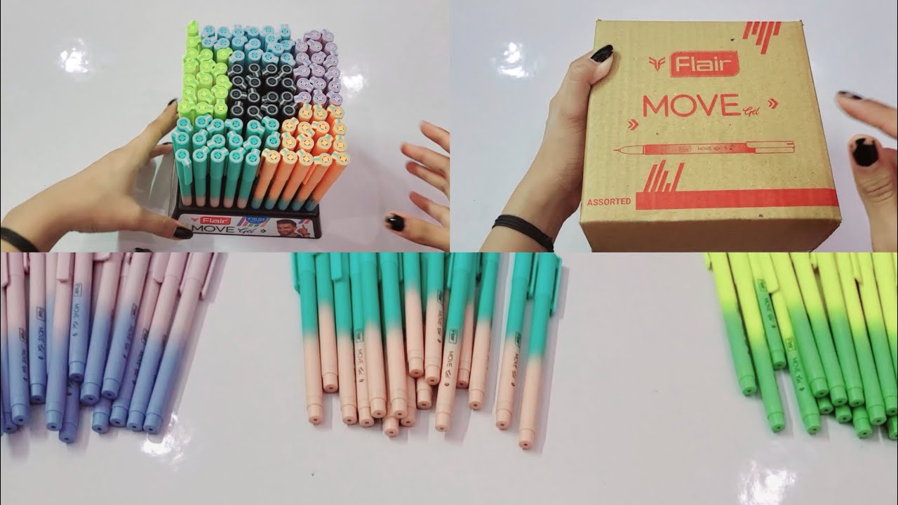 flair move gel pen 🖊 I colorful and smooth pens I stationary videos