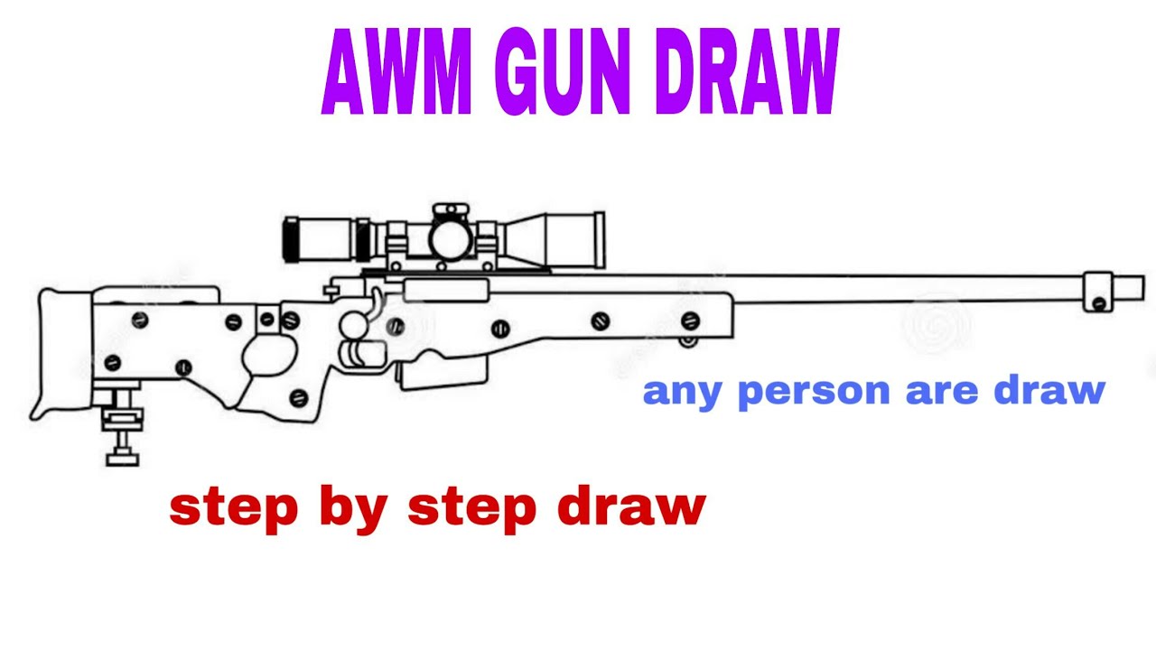 AWM GUN DRAW | very easy draw | pubg gun drawing | by shadow art