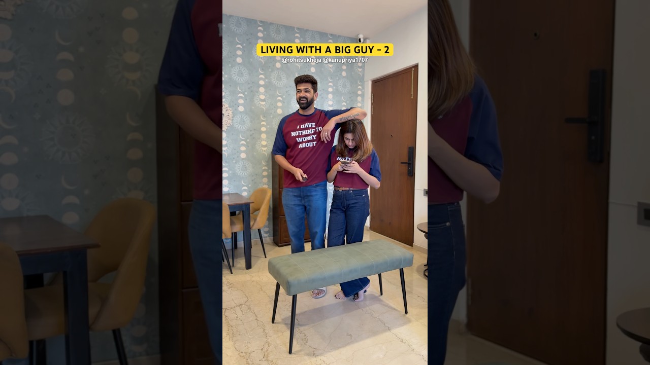 Living with a big guy - 2  #funny #comedy #couple #explore #shorts