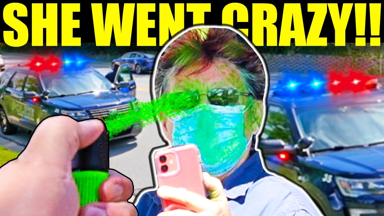 TRIGGERED KAREN GOES INSANE & ATTACKS!! - PEPPER SPRAYED!!