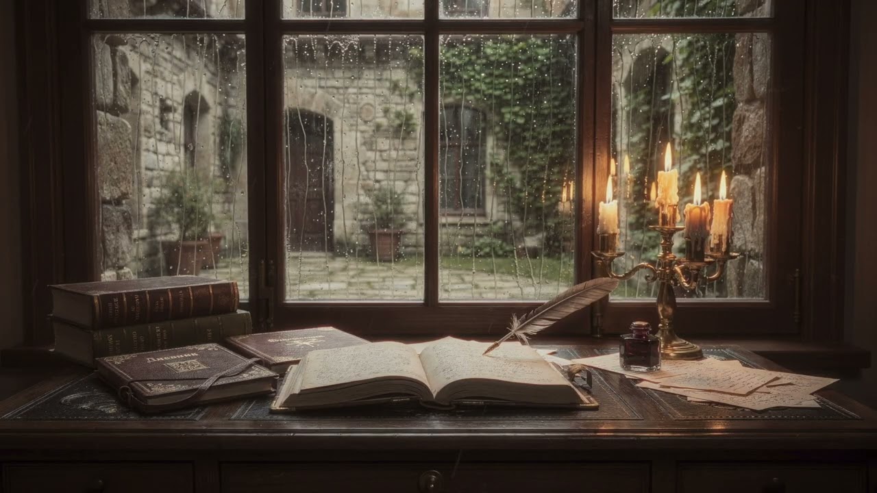 Writing by Candlelight 🕯️ Dark Academia Classical Music & Rain Sounds for Studying & Reading