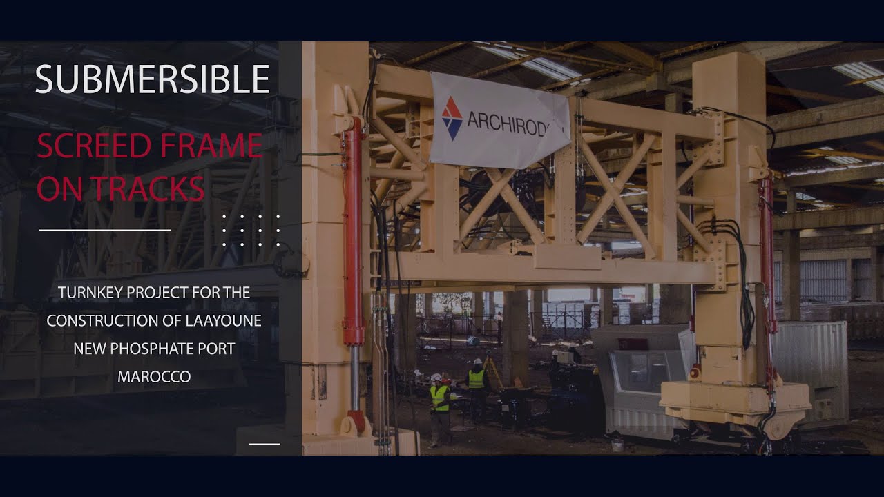 Submersible screed frame on tracks