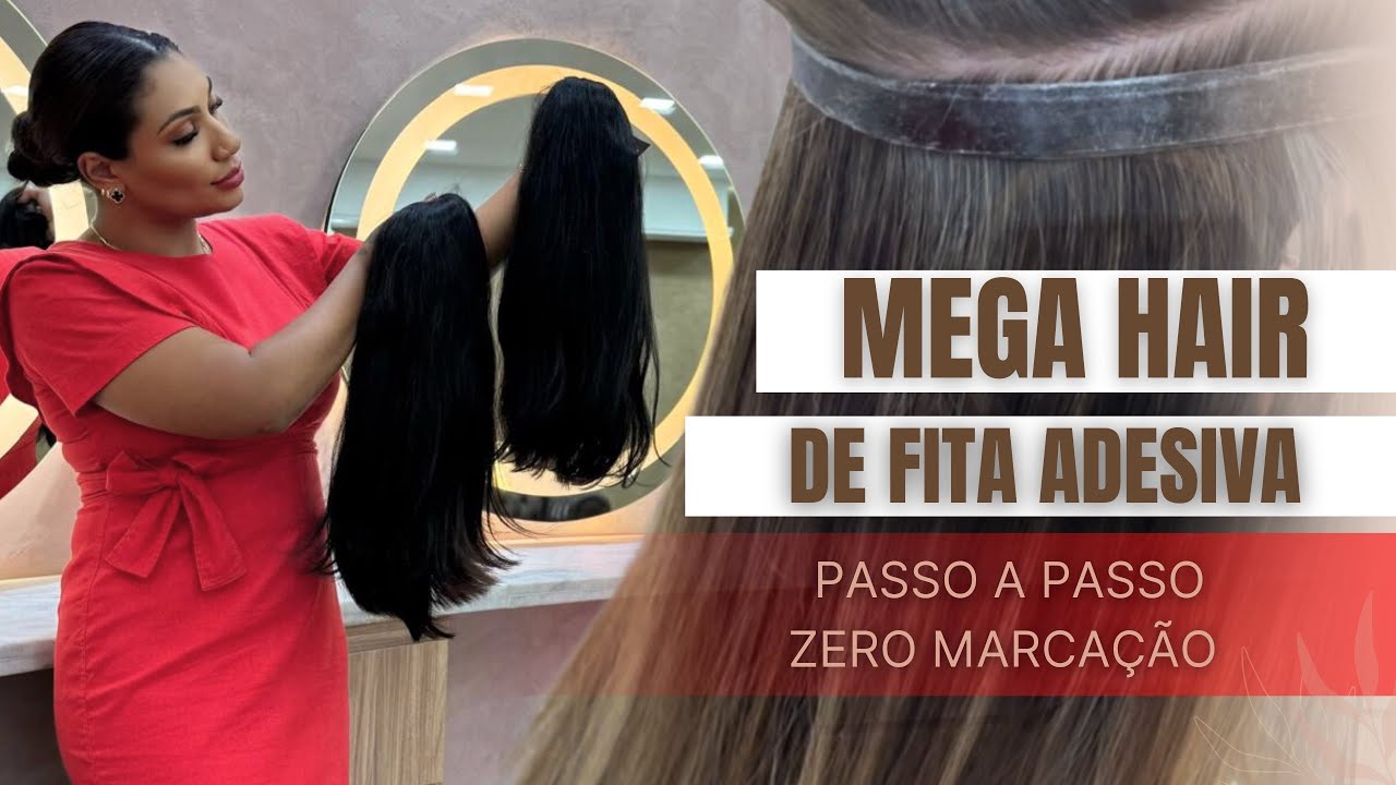 “Mega Hair de Fita Adesiva | Passo a passo com aplicação sem marcação!”