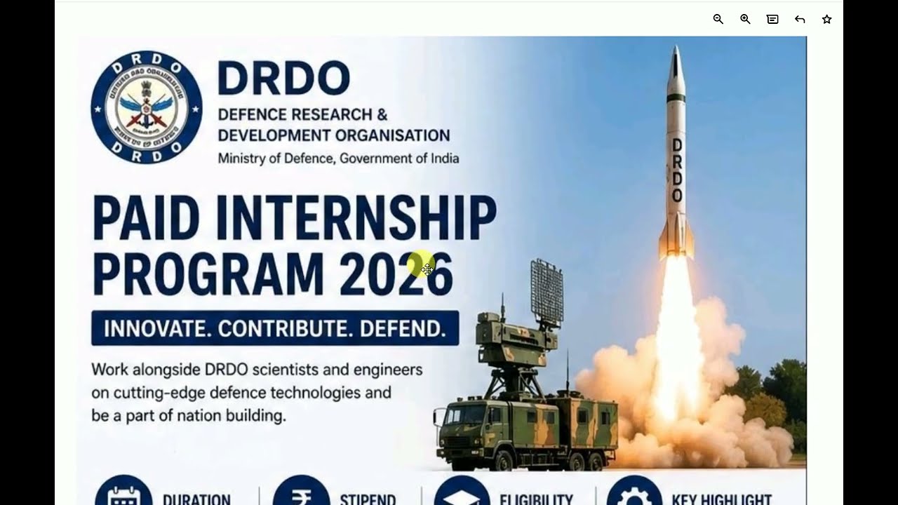 DRDO Paid Internship 2026 🔥| DRDO Summer Internship 2026 | DRDO Internship 2026 kaise Apply karen