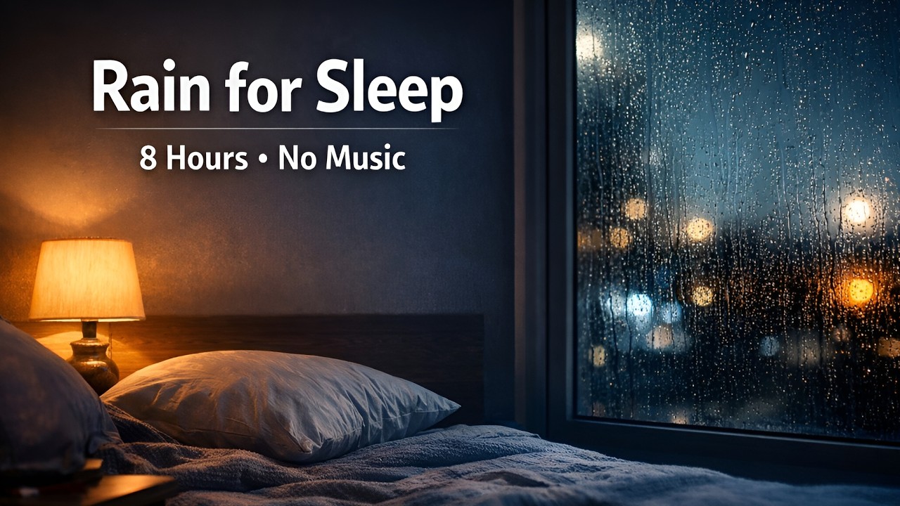 Ήχος βροχής σε παράθυρο για ύπνο & εμβοές • Rain on Window for Sleep (8 Hours, No Music)