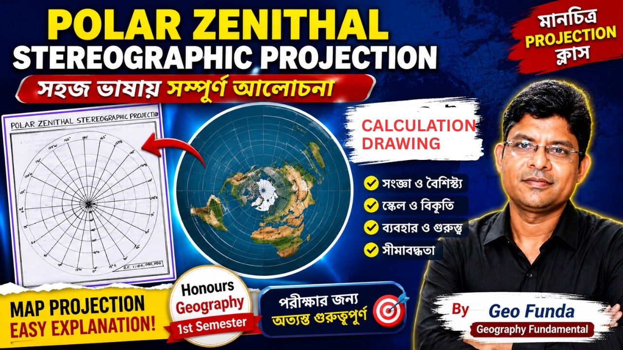Polar Zenithal Stereographic Projection ll Map Projection ll Honours Geography ll By Geo Funda