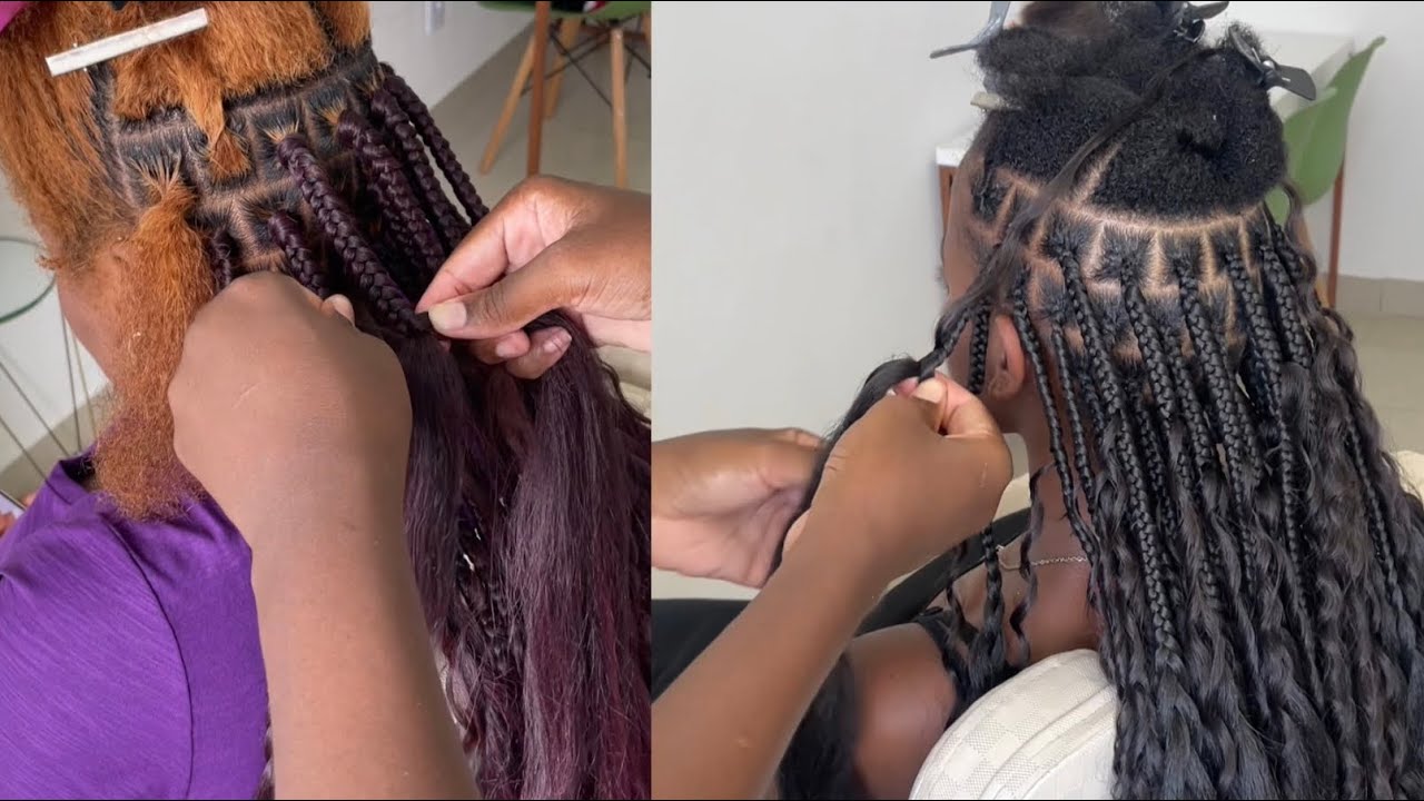 Jeito fácil de aplicar cachos nas tranças BOX BRAIDS/ GYPSY / BOHO BRAIDS