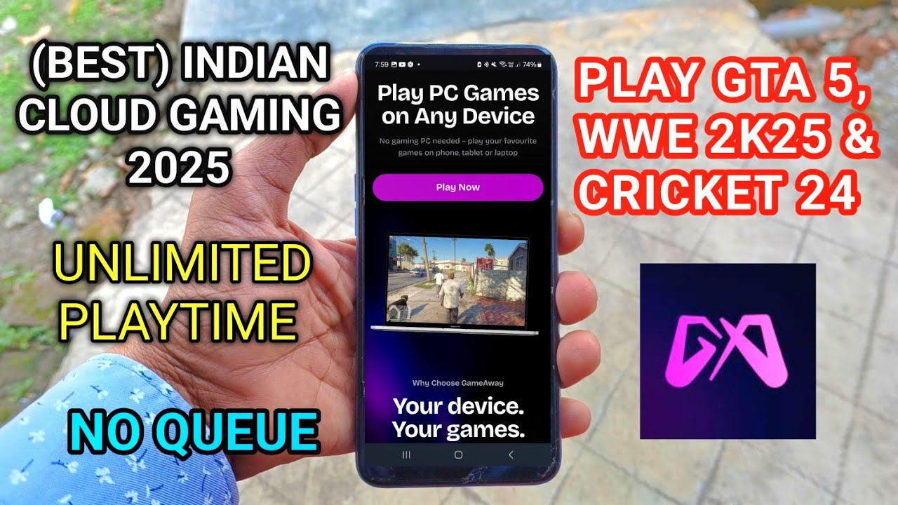 (BEST) INDIAN CLOUD GAMING 2025 || PLAY PC GAMES ON YOUR MOBILE || PLAY GTA V & WWE 2K25 ON ANDROID