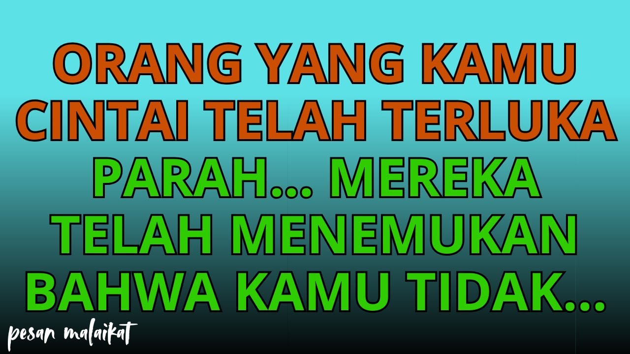 💌Orang yang kamu cintai telah terluka parah… mereka telah menemukan bahwa kamu tidak...