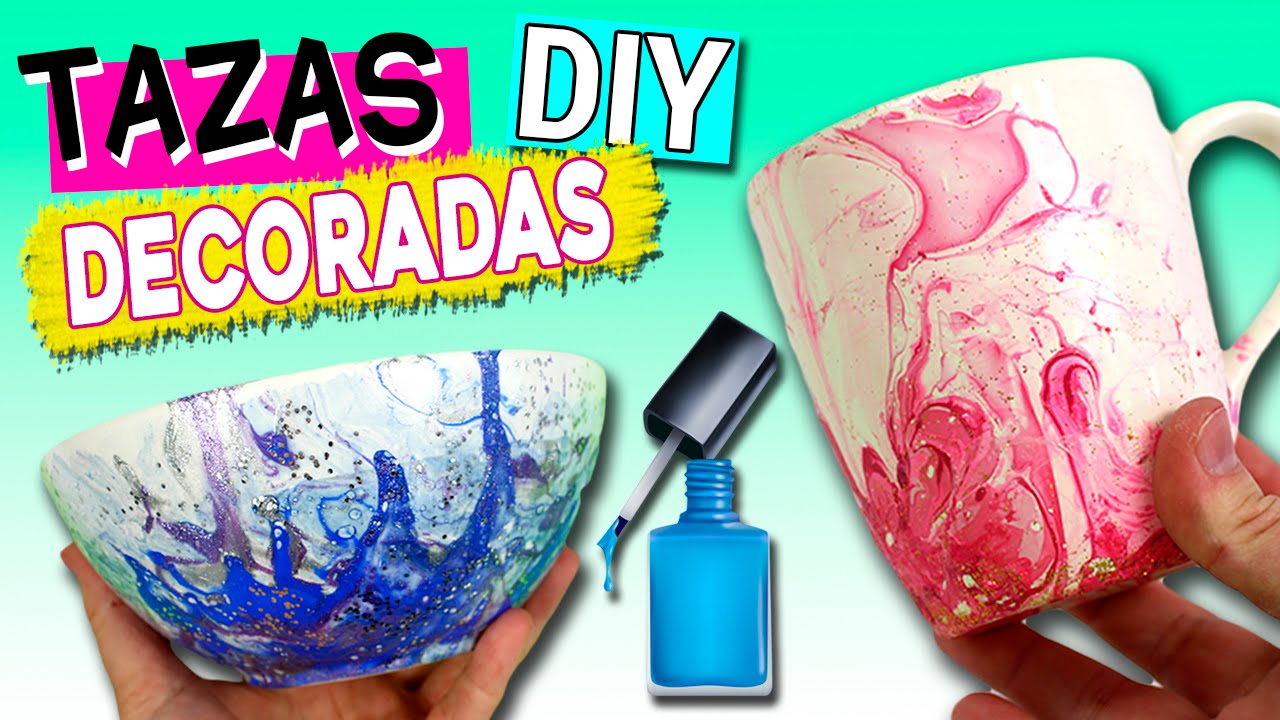 TAZAS decoradas con ESMALTE de uñas * Ideas para REGALAR