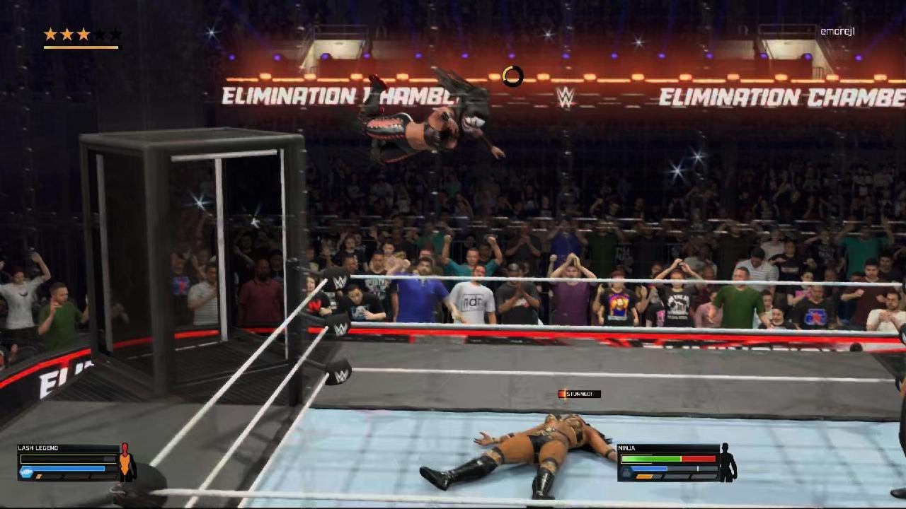 WWE 2K26 Woman's elimination chamber gameplay.
