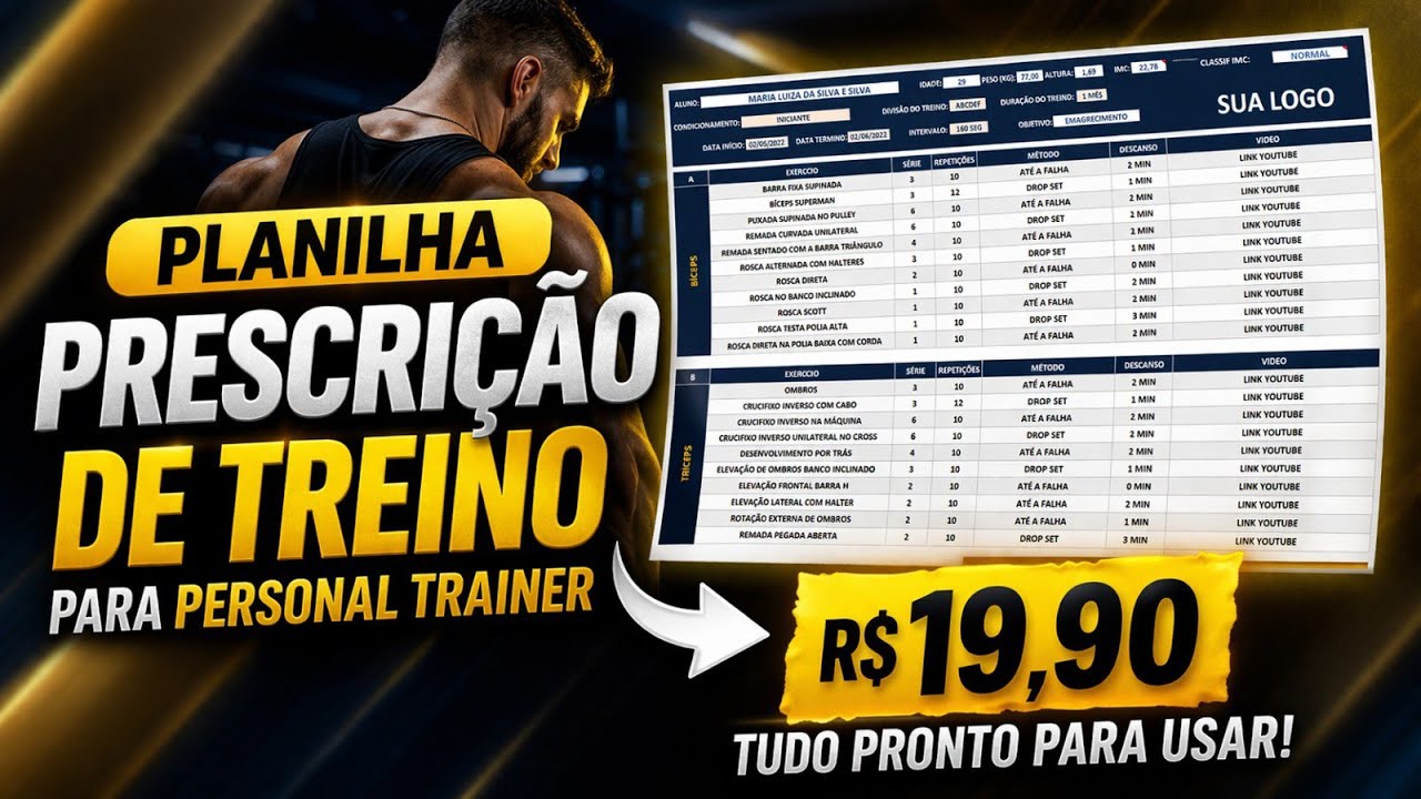 PLANILHA PRESCRIÇÃO DE TREINO PARA PERSONAL TRAINER 2025