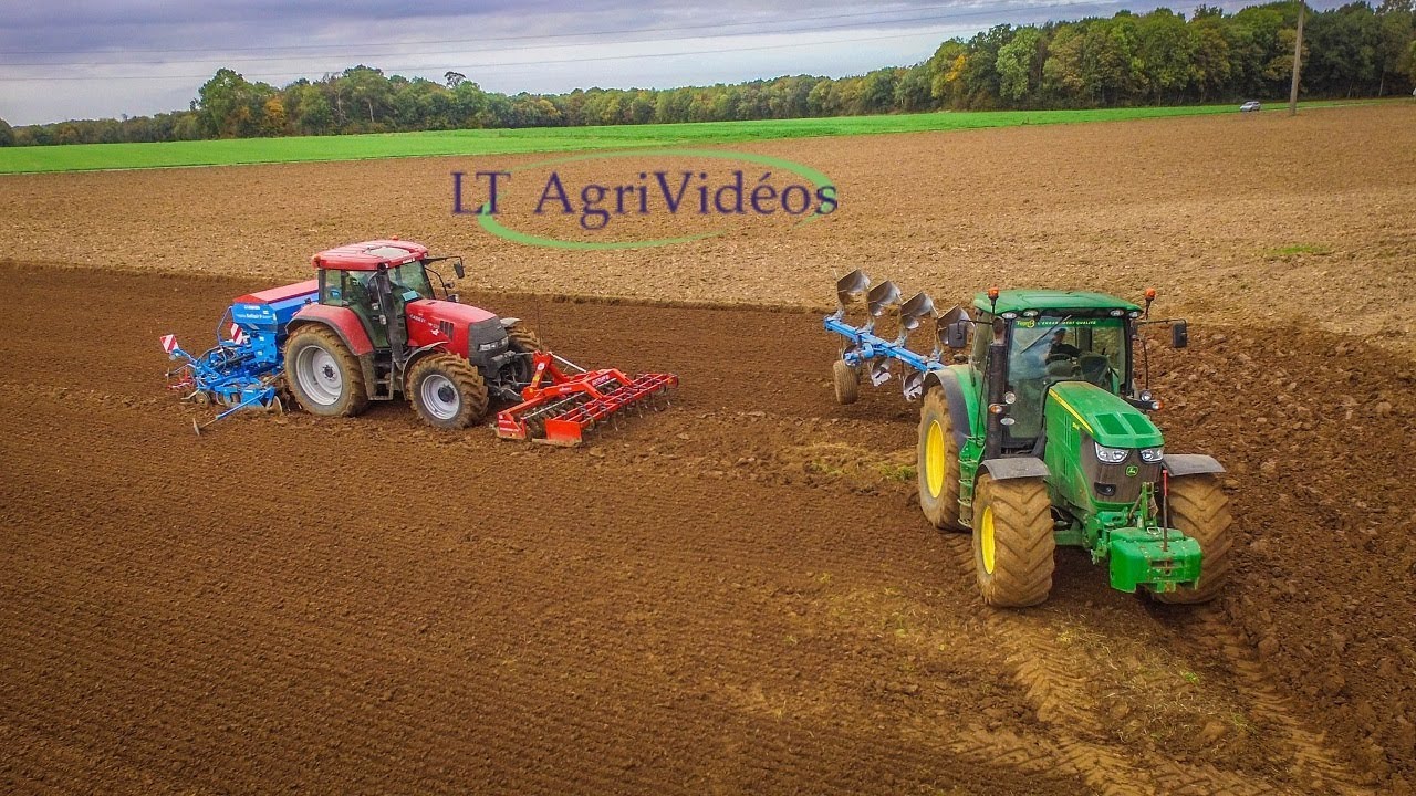 [DJI PHANTOM 3] LABOUR ET SEMIS DE BLE | JOHN DEERE / CASE IH / LEMKEN | LT AgriVidéos